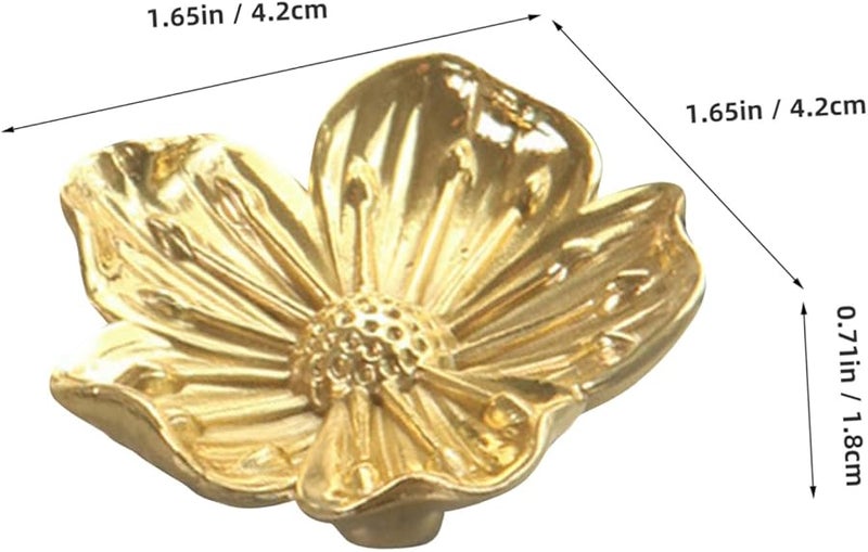 Brass Flower Cabinet Knob Drawer Pull Handle for Wardrobe Dresser Furniture Hardware - Image 2